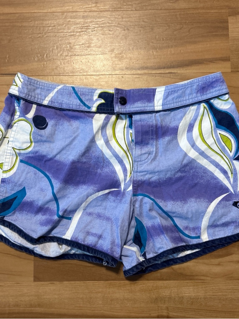Roxy Purple Floral High-Waist Shorts